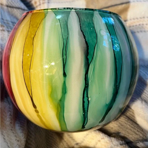 Colorful Vidi Italian made Glass Art Vase - Picture 2 of 9